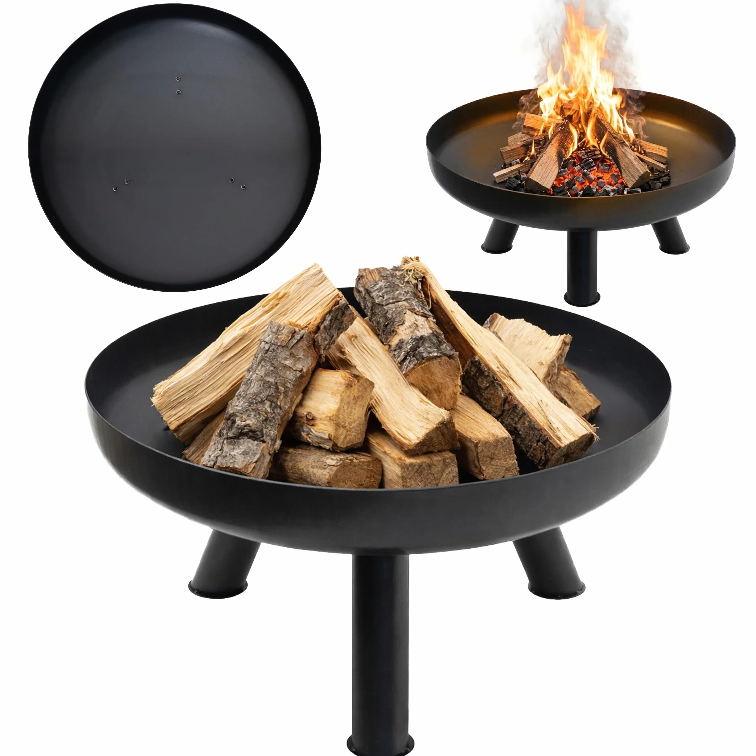 Duże palenisko ogrodowe 60cm ognisko grill do kociołka
