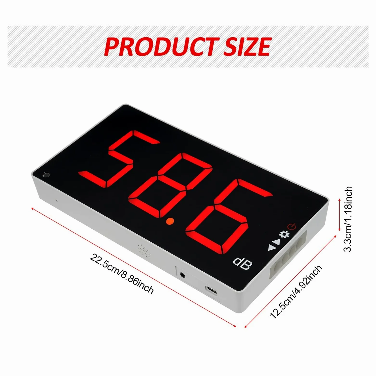 Miernik decybeli, Miernik poziomu dźwięku LCD do montażu na ścianie cyfrowy miernik hałasu decybeli Tester monitorowania poziom przyrząd pomiaru 30-130dB