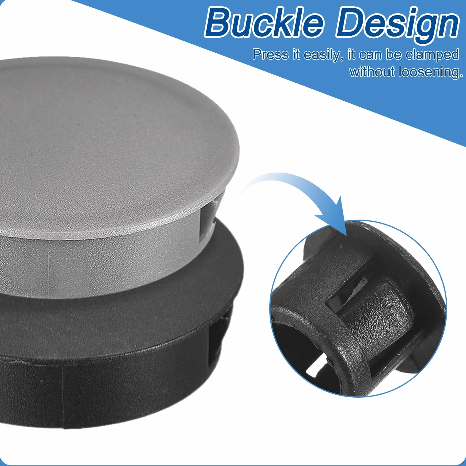 QUARKZMAN 18 sztuk 22 mm (7/8") zaślepki do otworów, nylonowe zaślepki zaślepki, szare, okrągłe zamknięcie zatrzaskowe, otwory do wiercenia otworów do szafek, maszyn, mebli