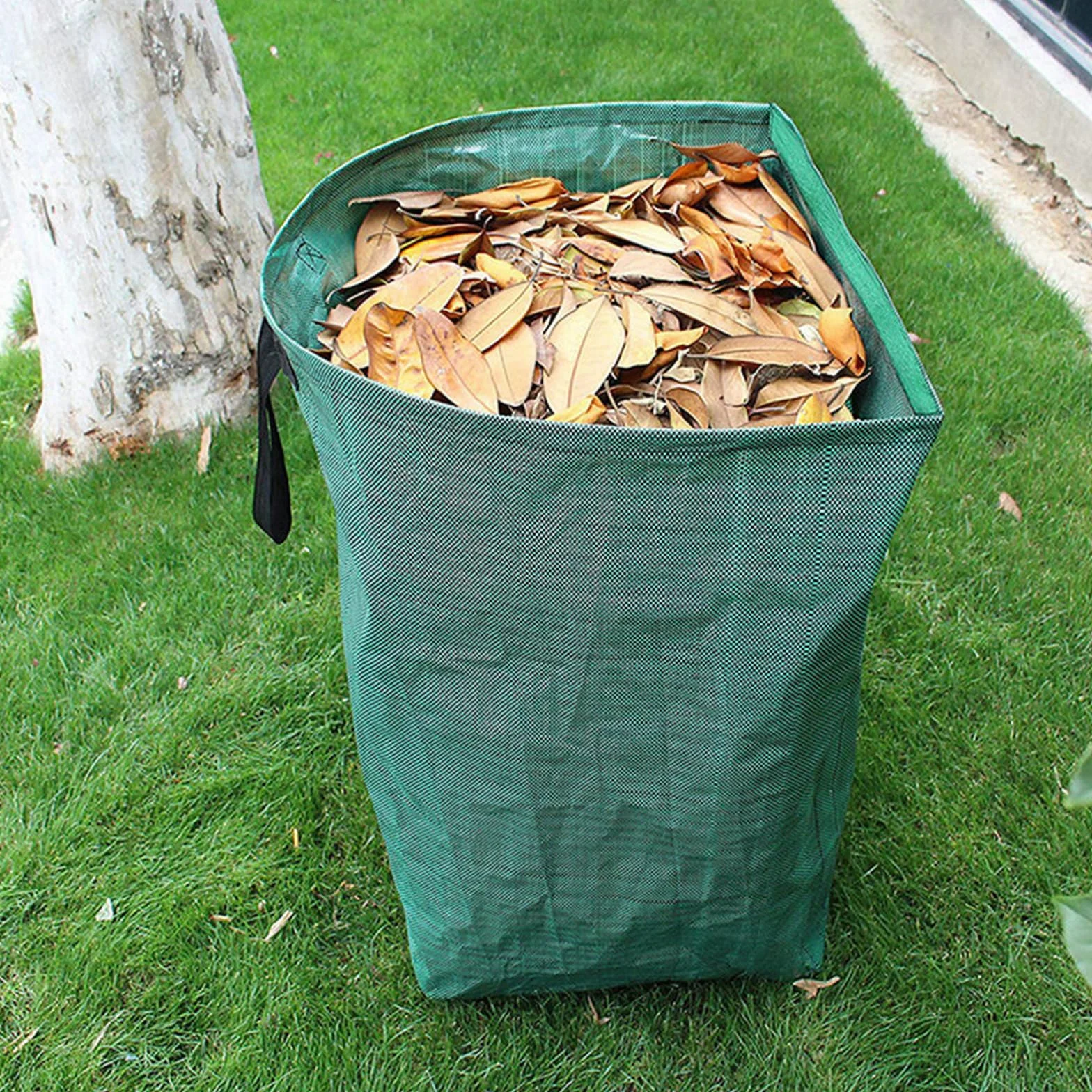 XVZ Worek na odpady ogrodowe z uchwytami, 2 x 200 l, 150 g/m², worki ogrodowe na odpady ogrodowe, worki na liście, liście, liście, liście, składane, stabilne worki na odpady ogrodowe