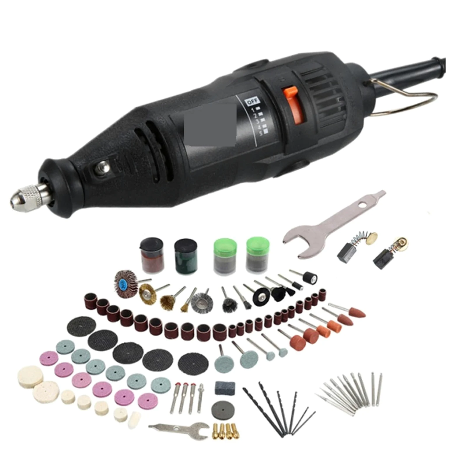 Wiertarka Elektryczna Szlifierka Grawer Pen Grinder Mini 130W 5 Narzędzie Obrotowe O Zmiennej Prędkości W/akcesoria Do Szlifierek Intuicyjne, Proste Sterowanie(Set C)
