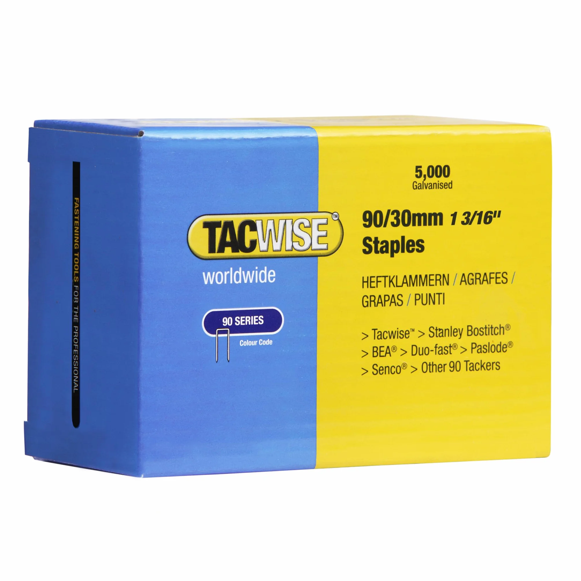 Tacwise 90/30 mm Wąskie zszywki korony do pistoletu zszywkowego (pudełko 5000)