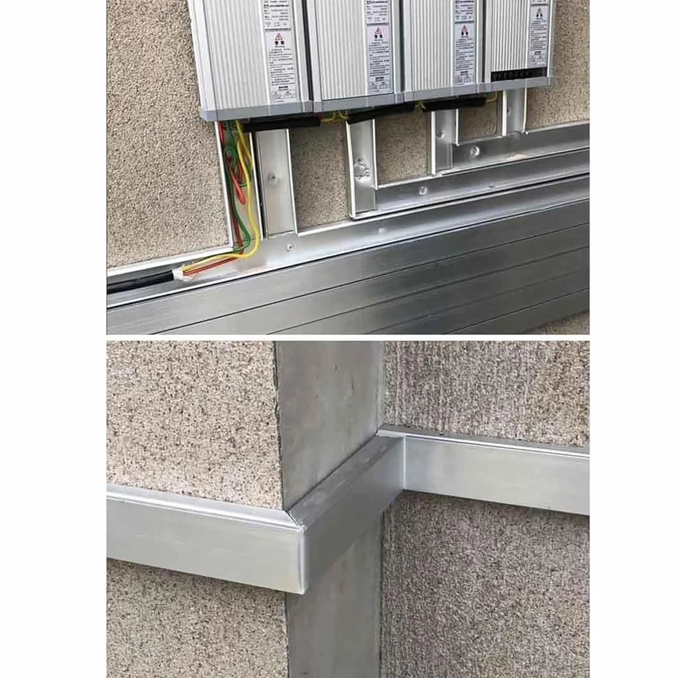 Aluminiowy system zarządzania kanałami kablowymi, zestaw otwartych przewodów do użytku wewnątrz i na zewnątrz, 80 x 40 mm