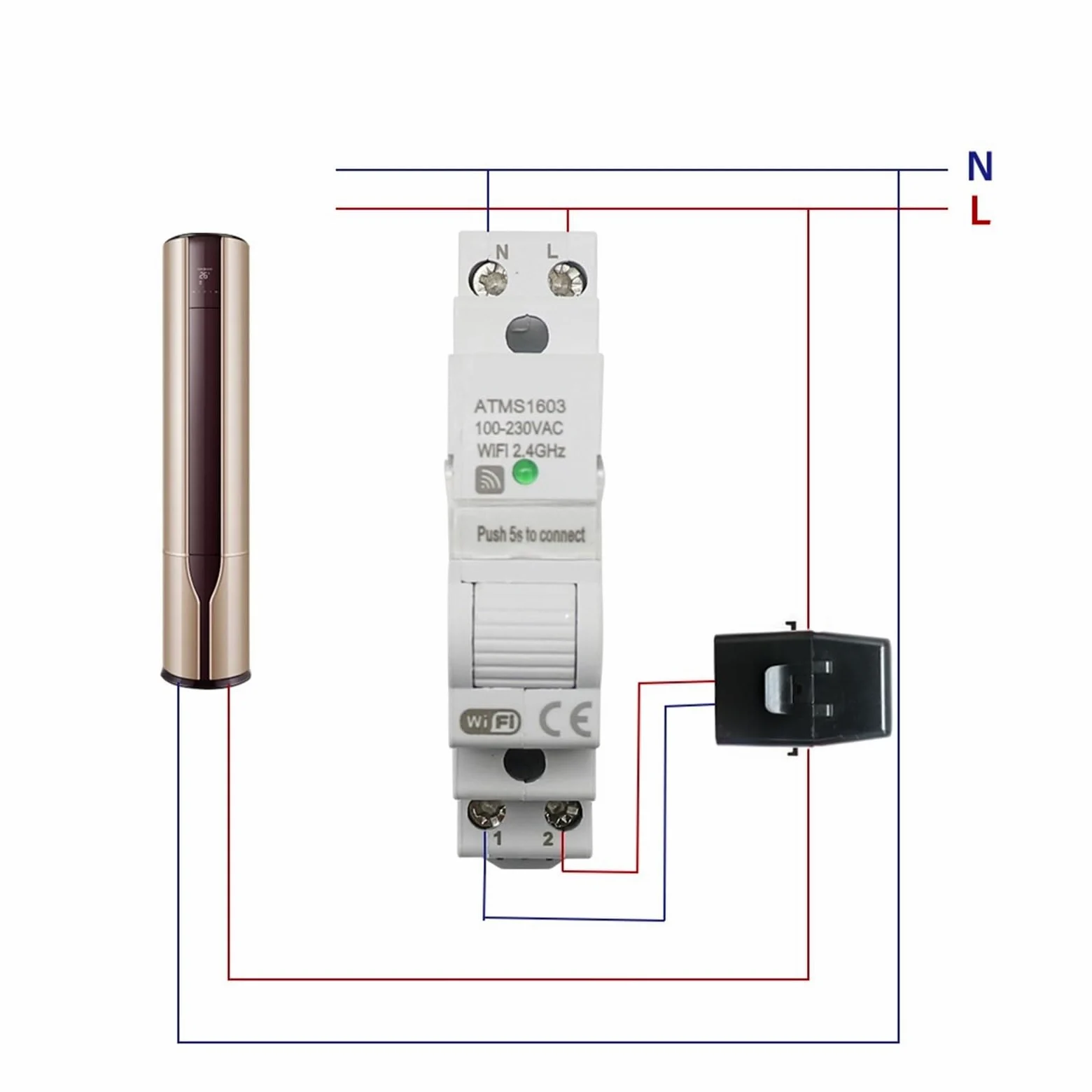 Tuya Smart WiFi Zigbee Licznik Energii Elektrycznej KWH Na Szynę Din Jednofazowy AC 50A 63A CT Miernik Prądu Przemiennego Aplikacja Monitor W Czasie Rzeczywistym Moc Monitorowanie Energii(Zigbee,63A)