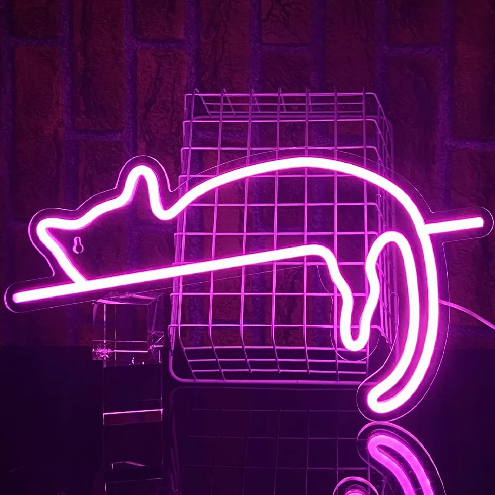 Kottabliczka LED, personalizowana neonowa USB, prezent dla dzieci, do sypialni, stolika nocnego, salonu, dekoracja ścianowa, akrylonitryl