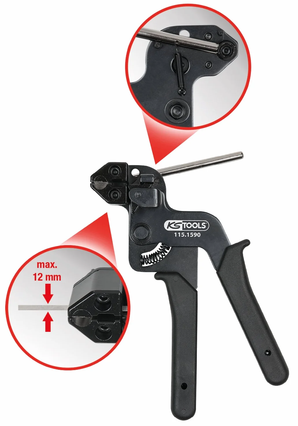 KS Tools 115.1590 Szczypce do nierdzewnych połączeń kablowych z wejściem kólkowym