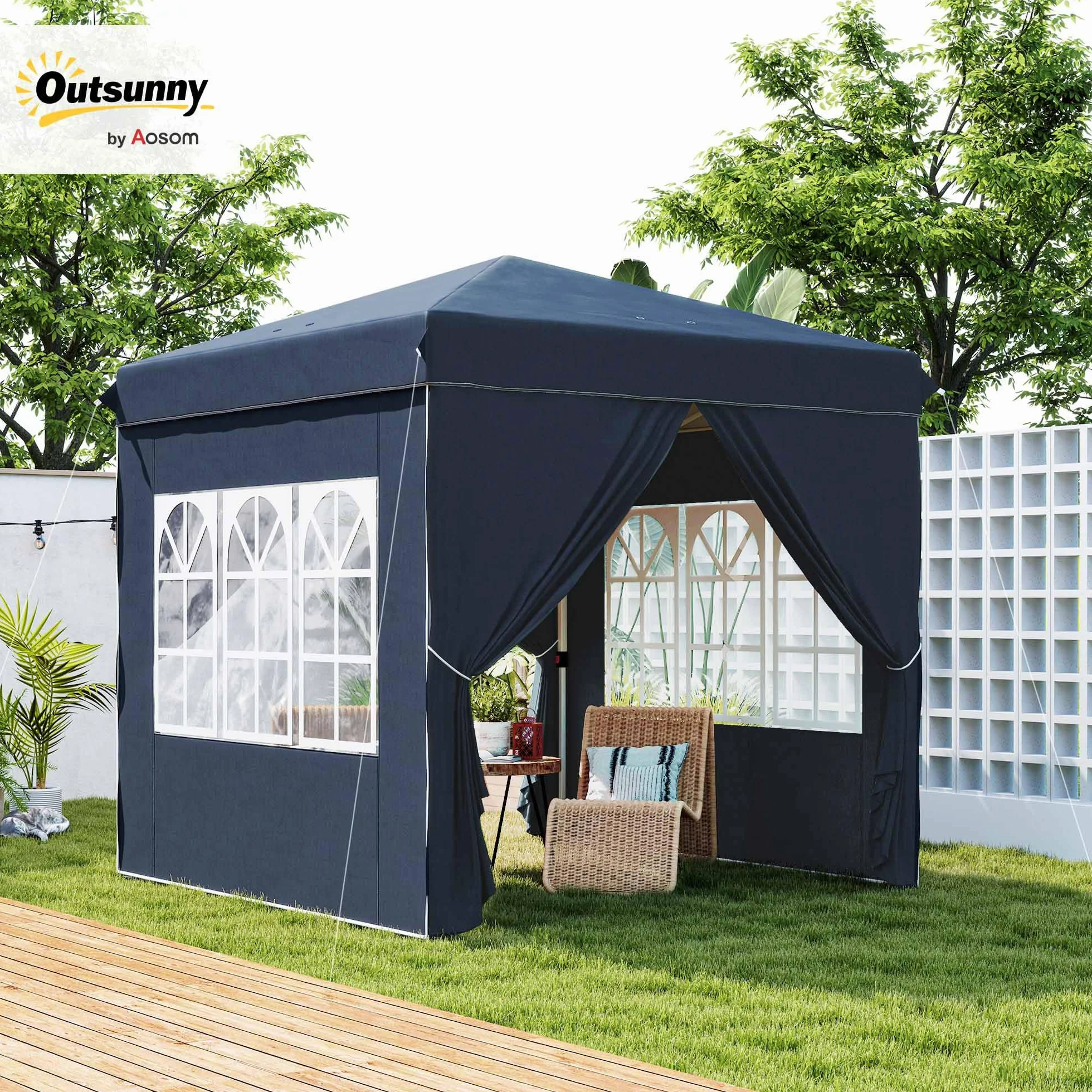 Outsunny Pawilon Ogrodowy 2,5 x 2,5 m Składany Ochrona UV 50+