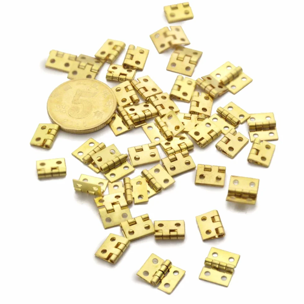 50 szt. mini zawiasy małe zawiasy do rzemiosła DIY miniaturowy zawias do drzwi vintage składane zawiasy doczołowe