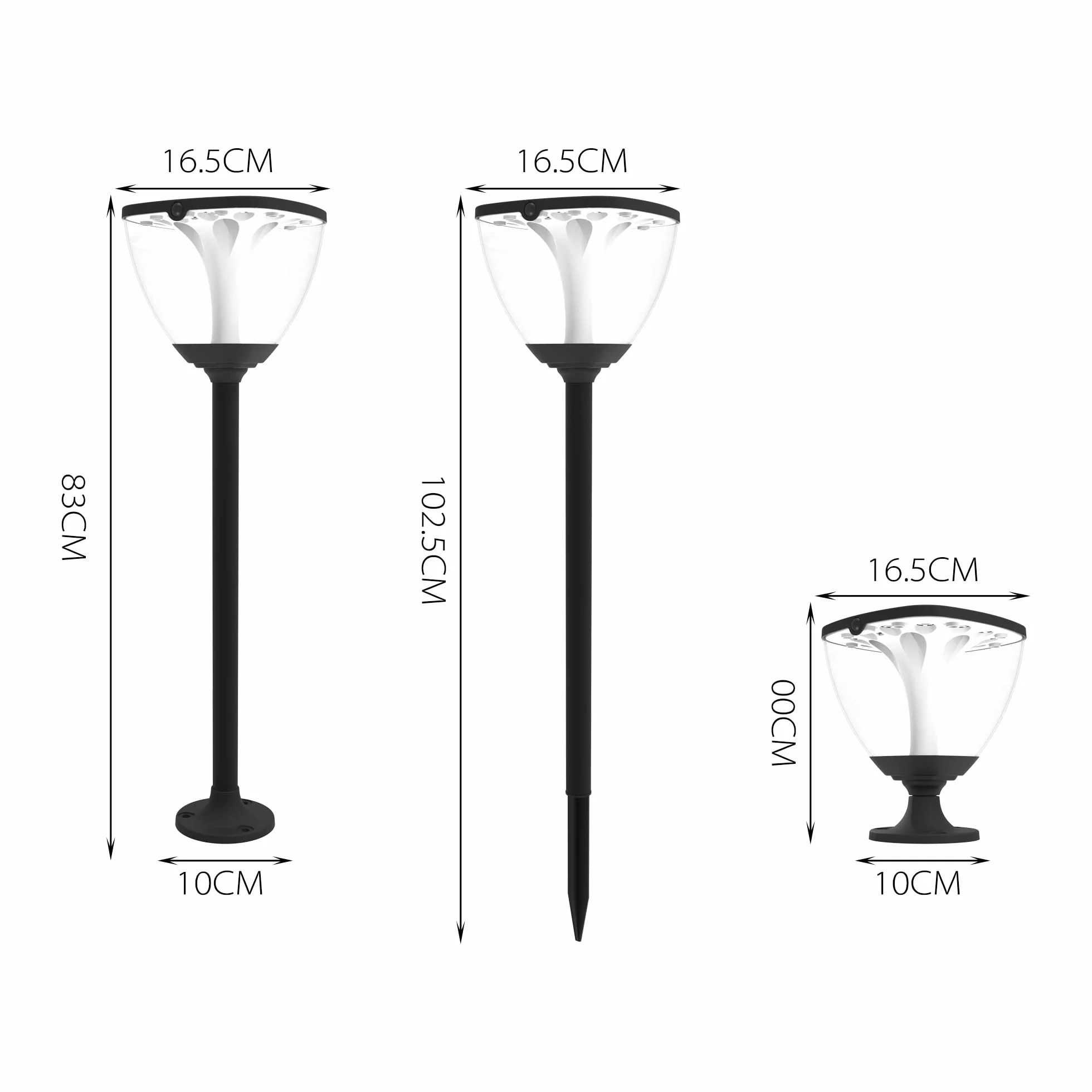 Ściemnialne solarne lampy ogrodowe, solarne lampy ogrodowe z regulowaną wysokością, lampy ogrodowe zasilane energią słoneczną, wodoodporne, zewnętrzne lampy solarne do trawnika, chodnika,