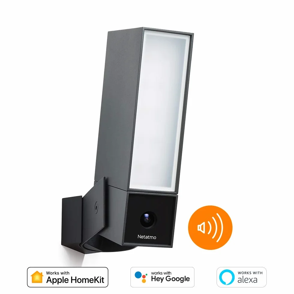 Netatmo Monitorująca Inteligentna Kamera Zewnętrzna z Alarmem 105 dB Netatmo, WiFi, Wbudowane oświetlenie, Wykrywanie ruchu, Noktowizja, Bez abonamentu, NOC-S-EC