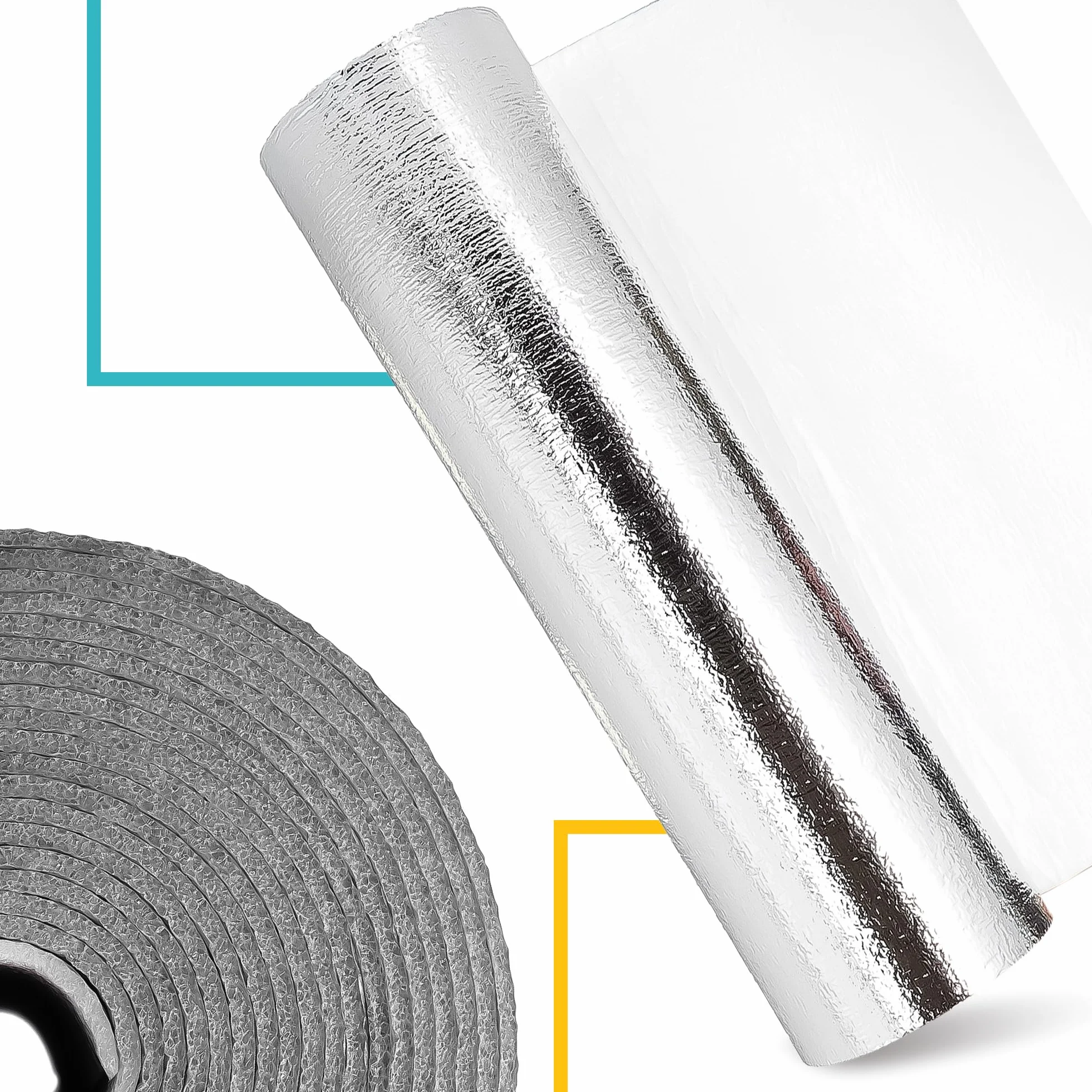 Mata Termoizolacyjna Folia Izolacyjna Aluminiowa 3 x 500 x 2500 mm | Termiczna Izolacja Dachu Kampera Ocieplenie Pianka Odbijająca Ciepło Grzejników Ekran Zagrzejnikowy Rolka