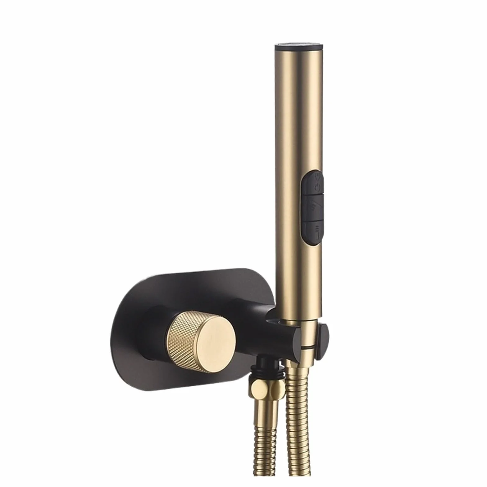Bateria Bidetowa Brush Gold Do Łazienki, Naścienna, Z Mieszaczem Ciepłej I Zimnej Wody, Toalety, Bidetu Prysznica Wysokie CiśNienie Wody(Black brush gold)