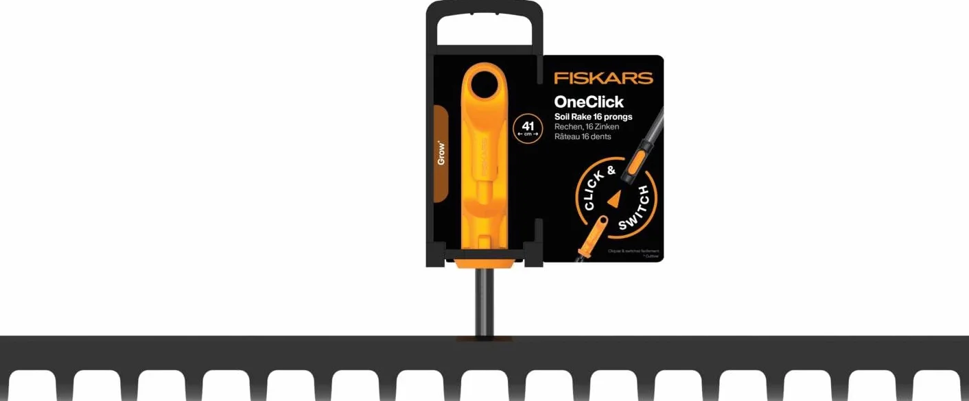 Fiskars OneClick Soil Rake 16 prongs