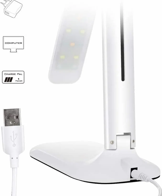 XANAYXWJ Do salonu Składane ładowanie USB Możliwość przyciemniania Lampy biurkowe Student Nauka czytania ół do ochrony oczu Domowa lampka nocna