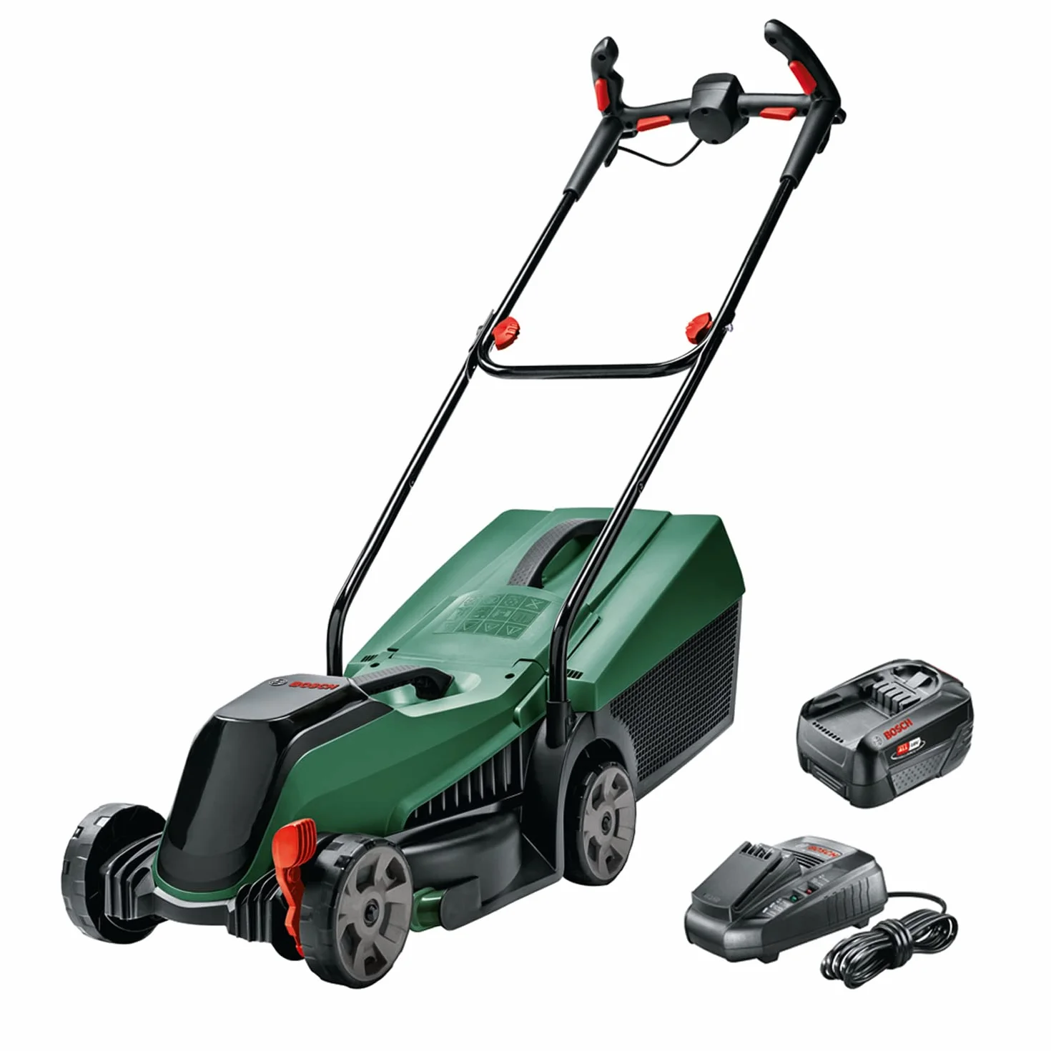Bosch CityMower 18V-32-300, Kosiarka akumulatorowa (18 V, 1 akumulator, szerokość cięcia: 32 cm, trawniki do 300 m², opakowanie kartonowe), Zielona