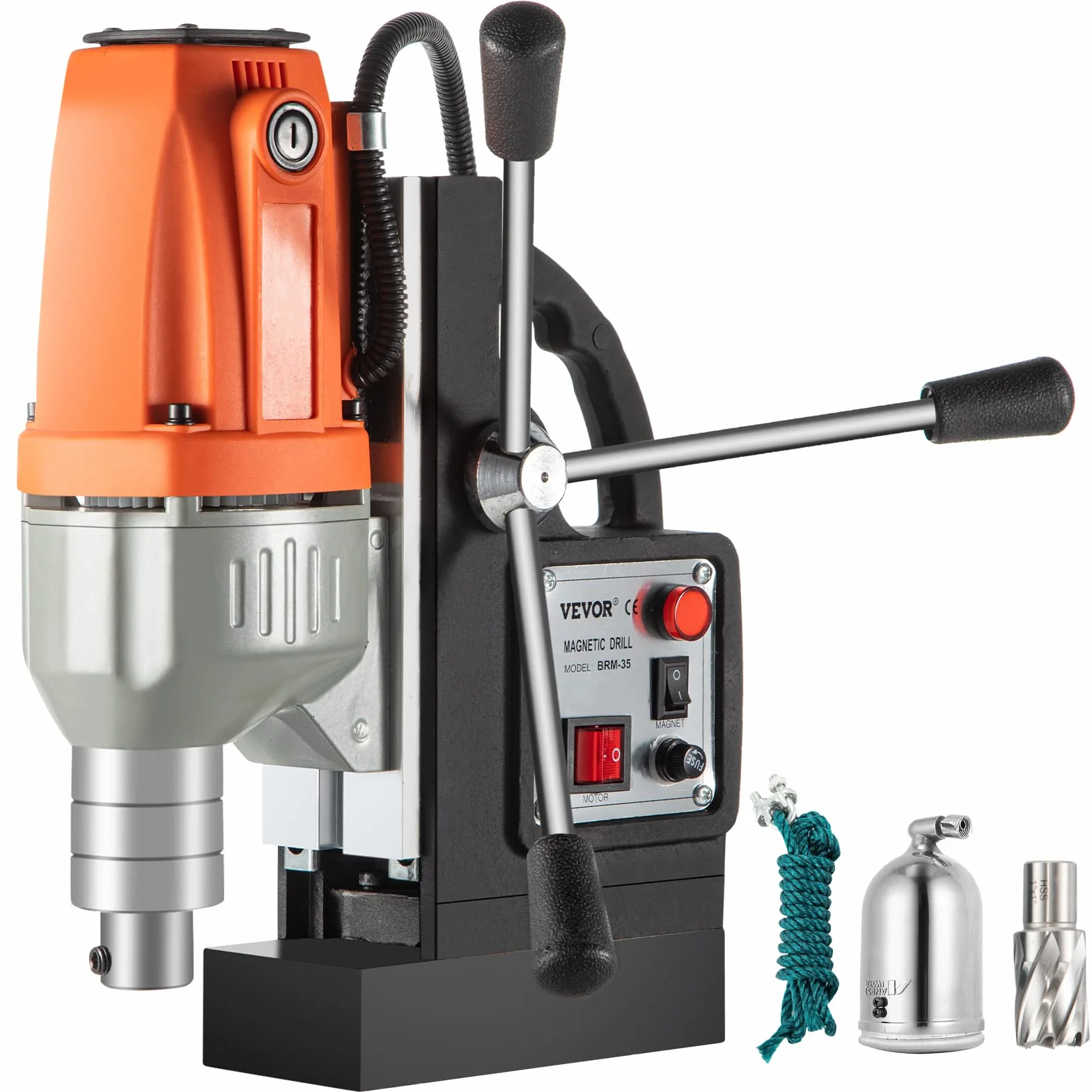 Mophorn Wiertarka magnetyczna 980W Rdzeń magnetyczny 35mm Maksymalna siła magnetyczna 10000N Wiertarka elektromagnetyczna Głębokość 50mm System wiercenia