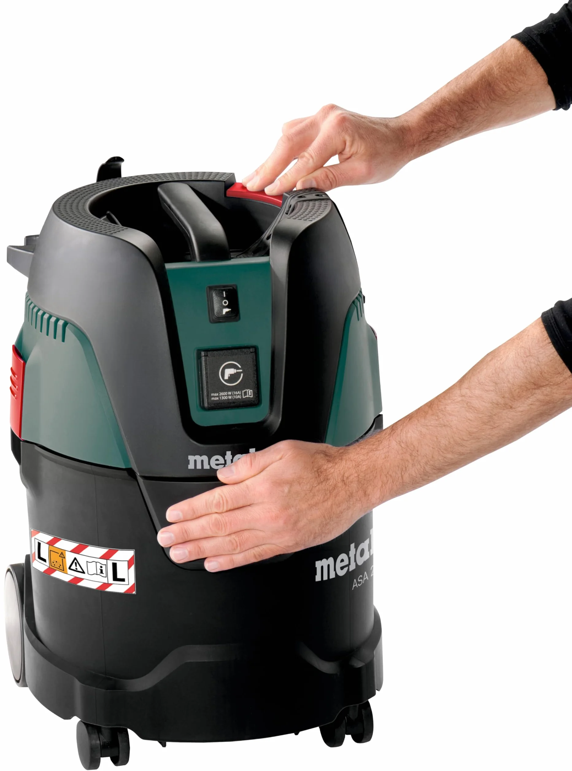 Metabo odkurzacz uniwersalny ASA 25 L PC – 602014000 – Odkurzacz do pracy na mokro i sucho z manualnym czyszczeniem filtra – Długość kabla 7,5 m