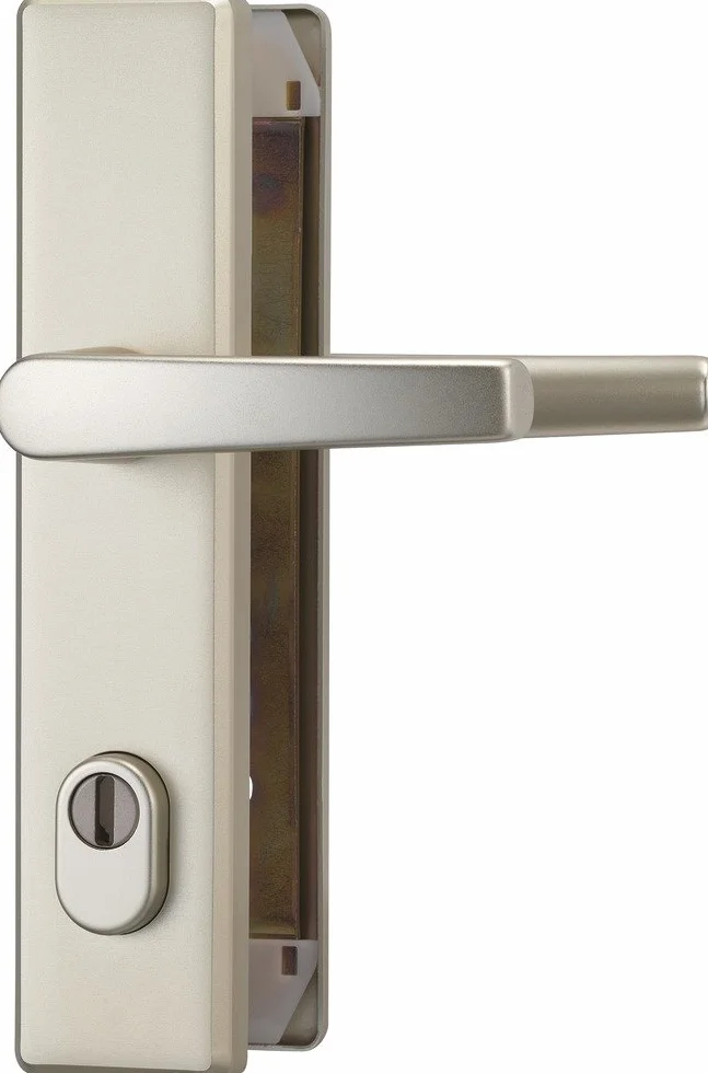 ABUS HLZS814 F2 b.Dr. EK okucie ochronne z osłoną cylindra kwadratowe, nowe srebro, 084126