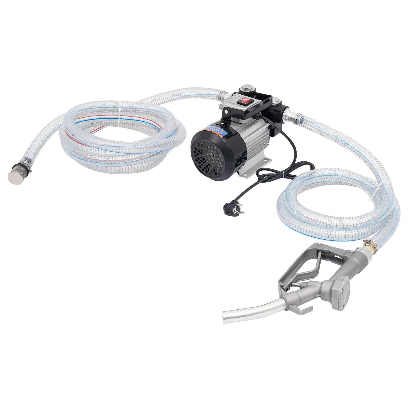 Pompa diesla 230 V, samozasysająca, 550 W, pompa oleju opałowego 60 l/min | Licznik, pistolet na paliwo, wąż 4 + 2 m, do biodiesla i nafty, warsztatu, podwórza, łodzi, nie nadaje się do benzyny