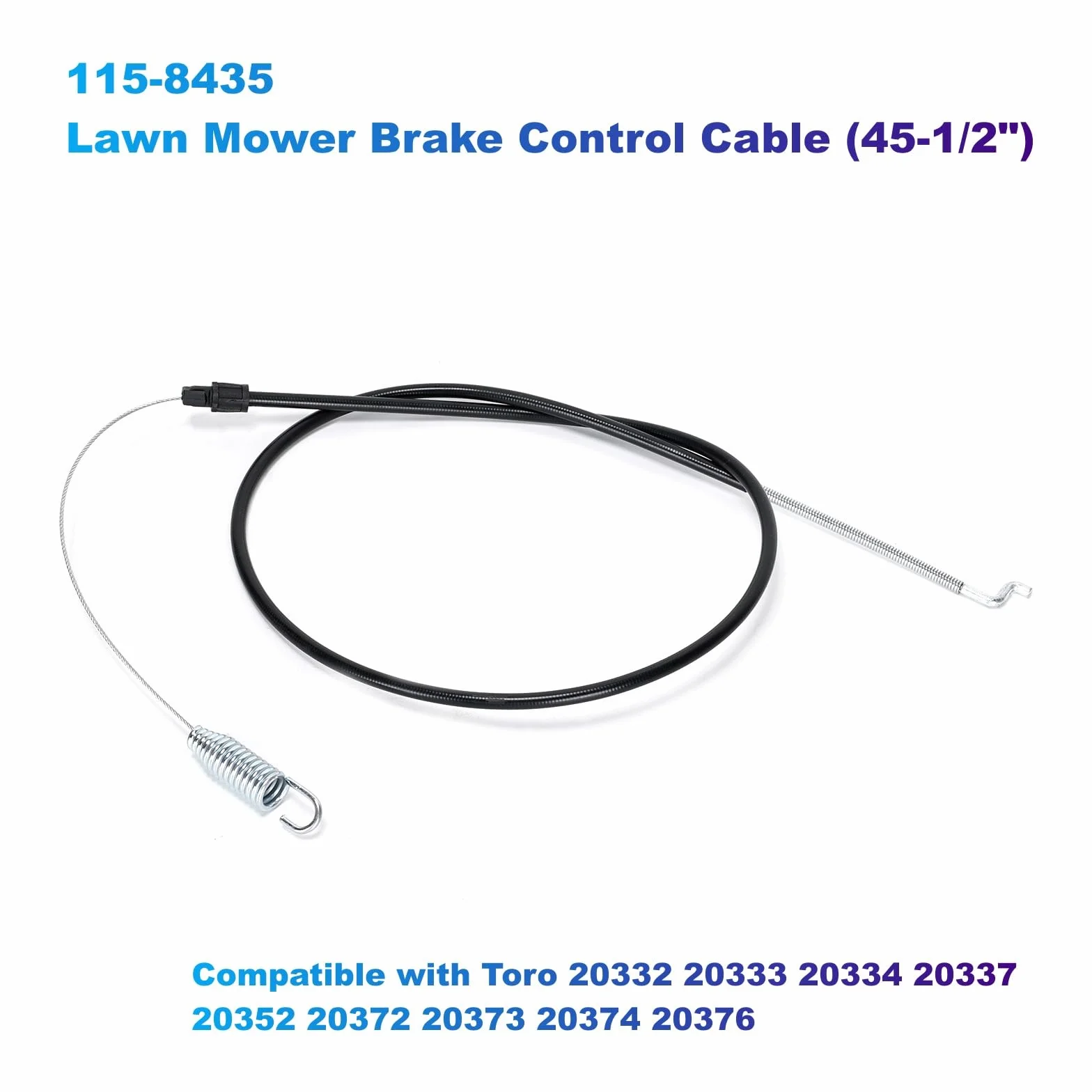 115-8435 Kabel sterujący hamulca kosiarki (45-1/2") Kompatybilny z Toro 20332 20333 20334 20337 20352 20372 20373 20374 20376 20955 20956 20958