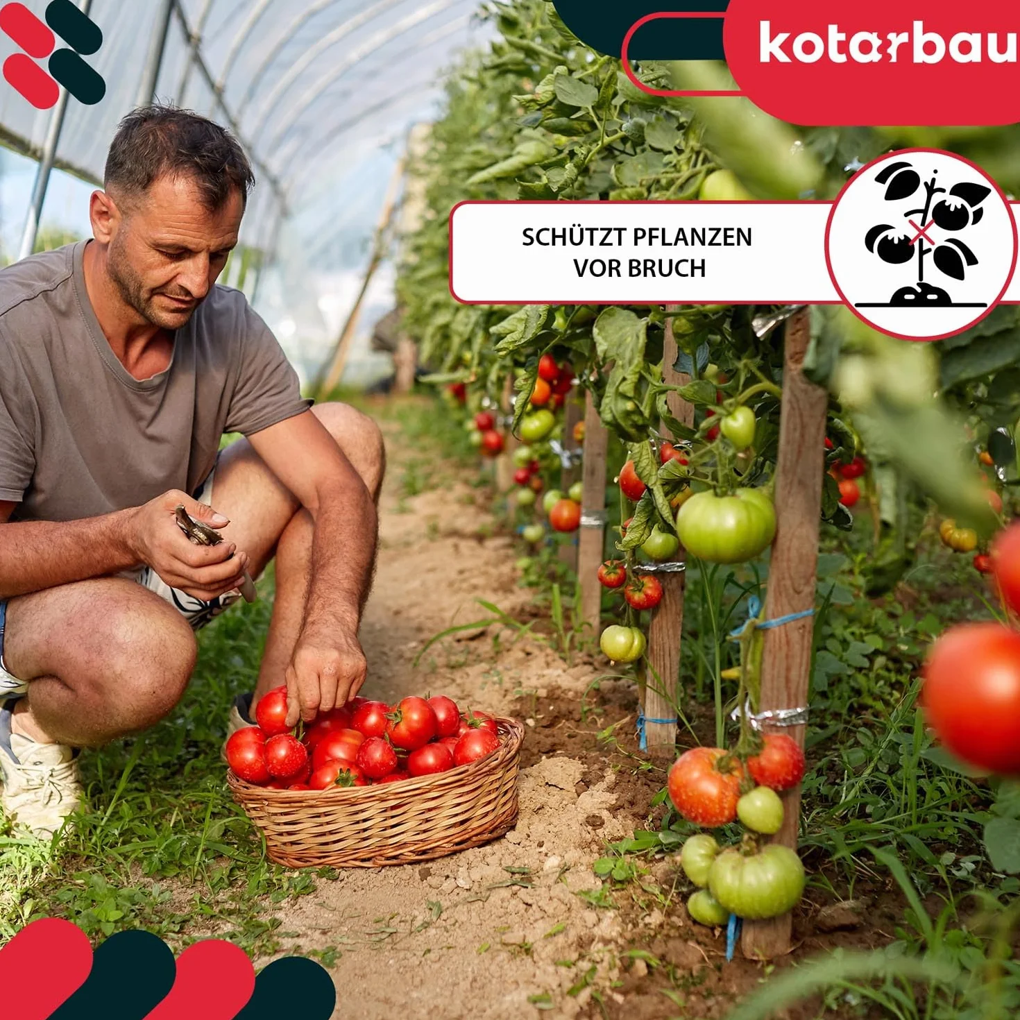 KOTARBAU® Paliki Drewniane 150 cm do Pomidorów Warzyw Podpora