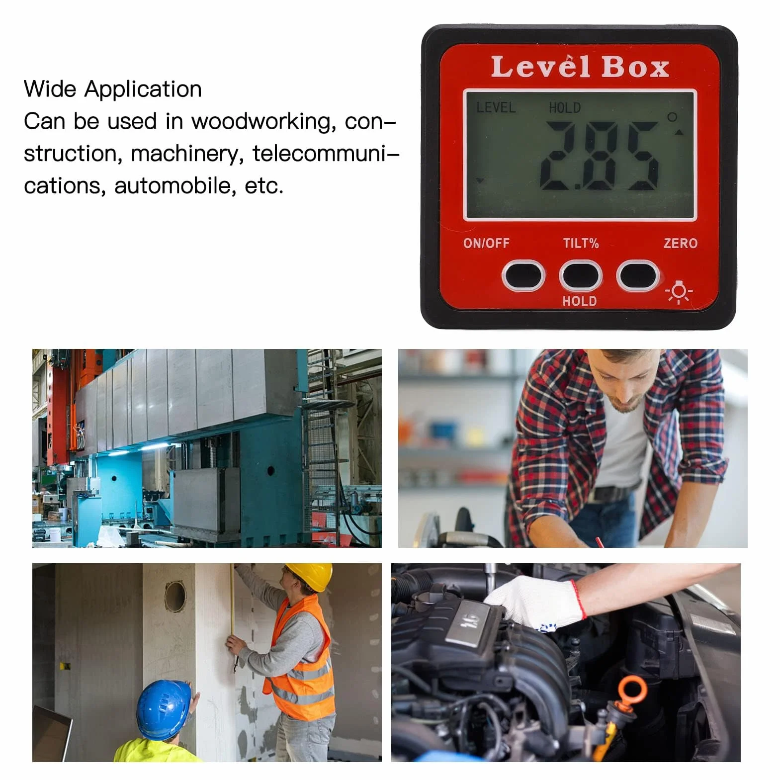Bevel Box Magnetic Level Box Cyfrowy Kątomierz Kątomierz Inklinometr do Stolarki, Budownictwa, Murarstwa