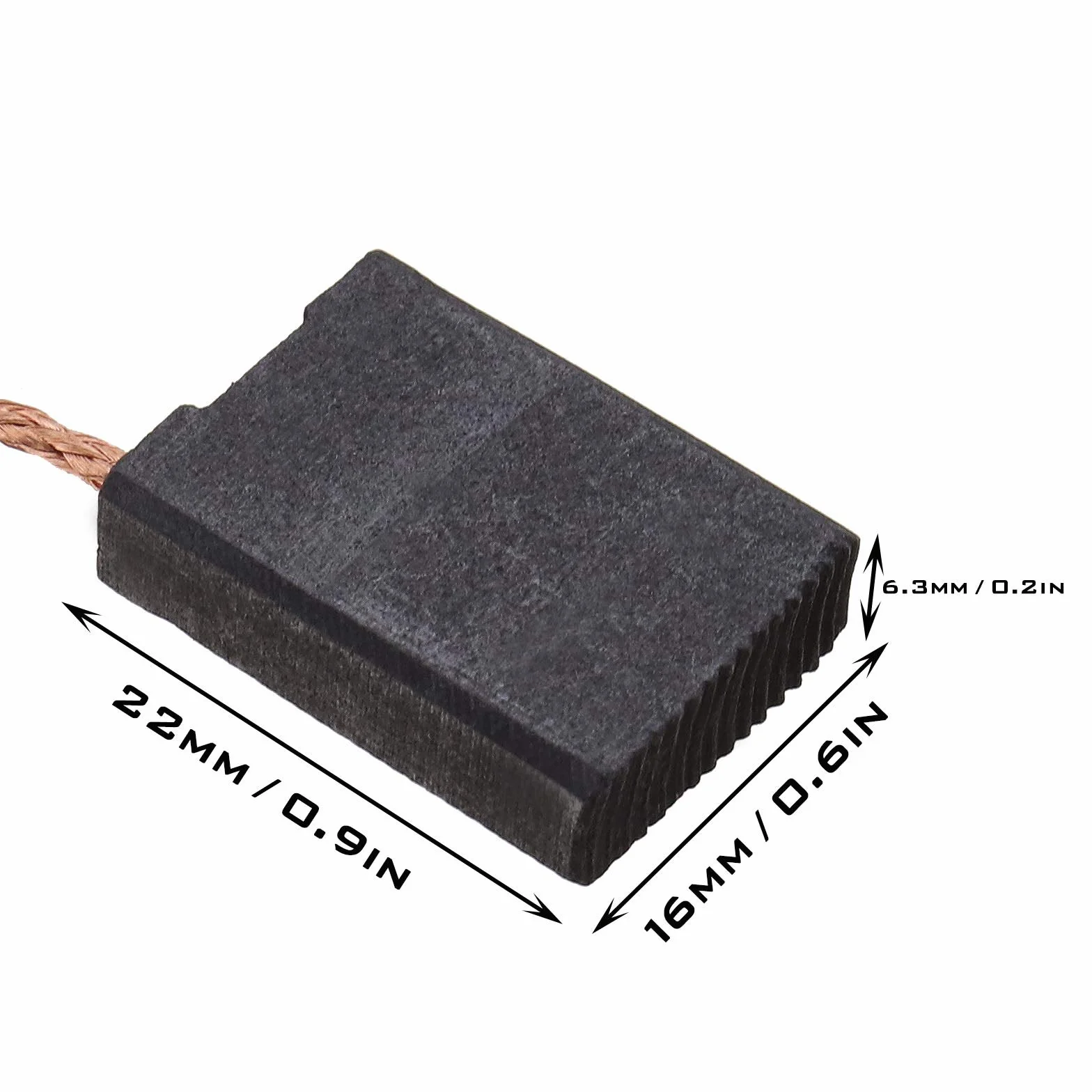 Szczotka węglowa 6,3 x 16 x 22 mm, 1607014103 1607014111, kompatybilna z Bosch PWS 1800 PWS 1600 PWS 20-230J z automatycznym wyłączaniem, 2 pary