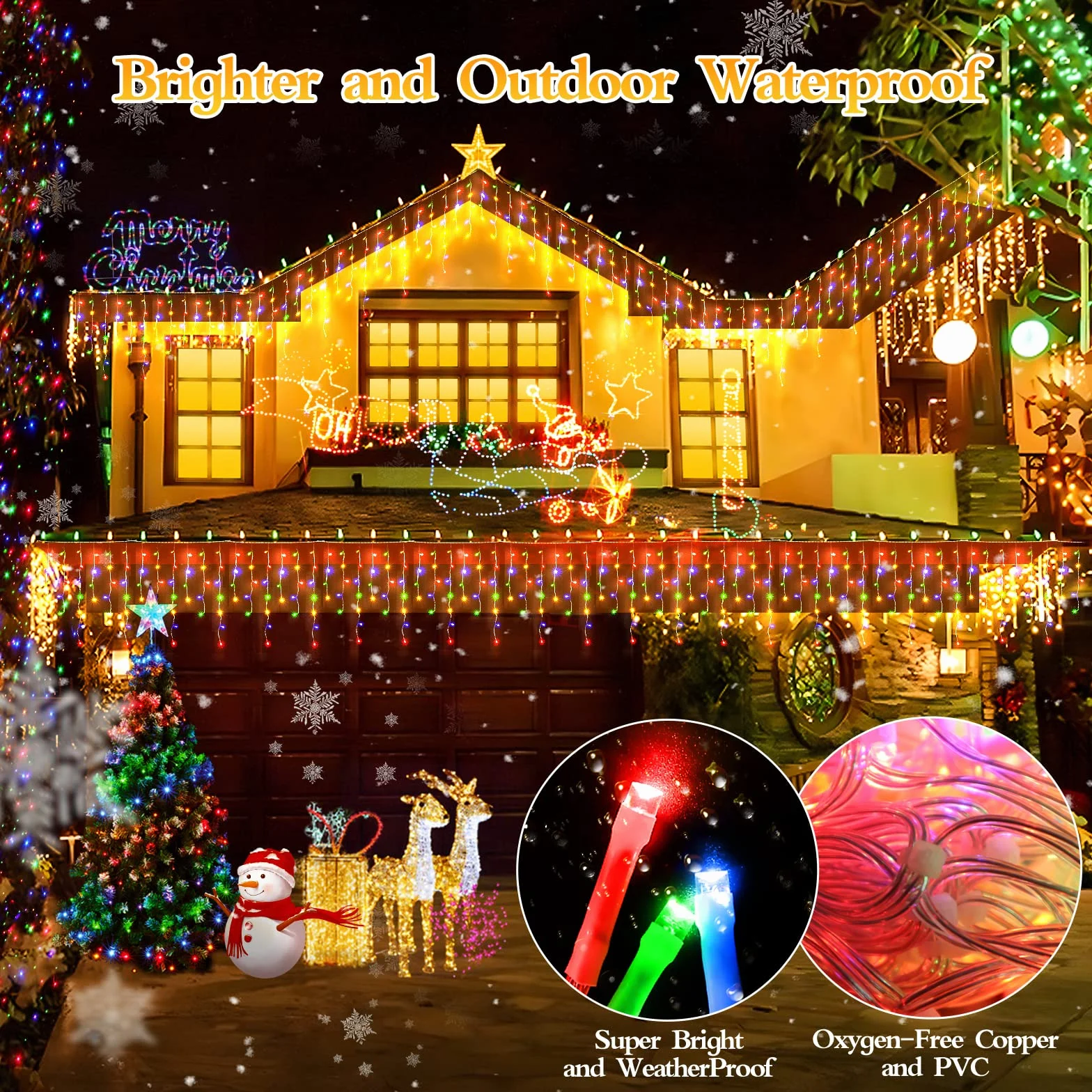 50 m, 1600 LED, na zewnątrz, lampki świąteczne, wtyczka w 12 trybach, z timerem, możliwość ściemniania, dekoracje świąteczne, wodoodporna kurtyna do wnętrz, na ganek dachowy, ogród, wakacje, dekoracja