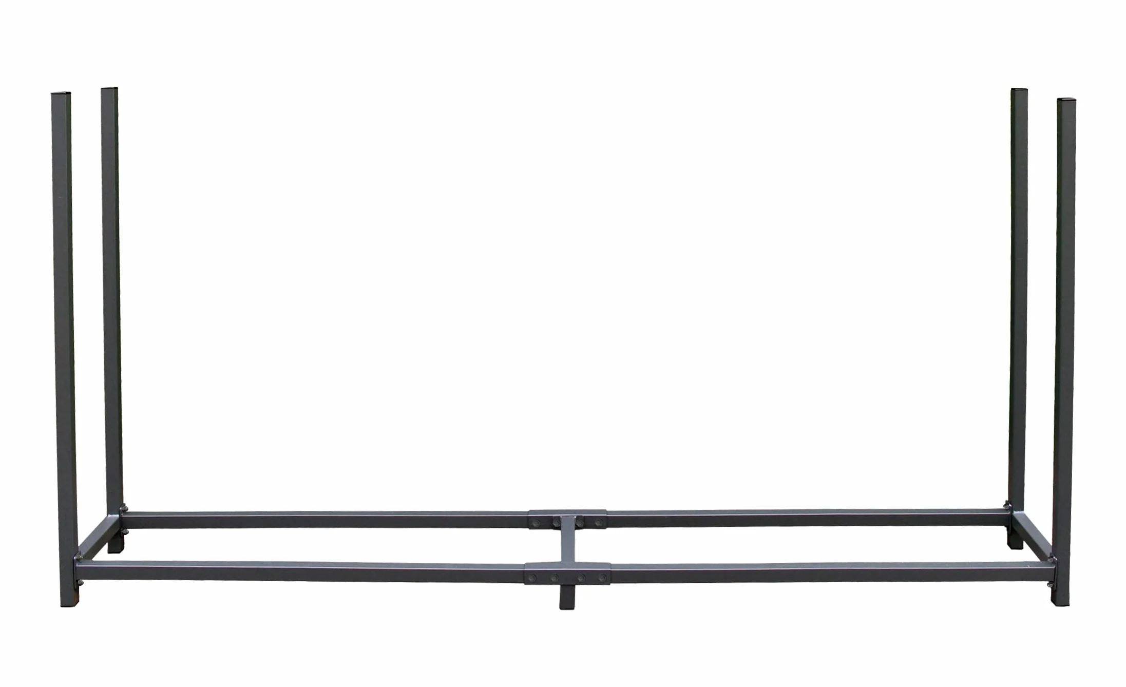 Regał na drewno kominkowe antracyt 200 x 25 x 115 cm stojak na drewno opałowe
