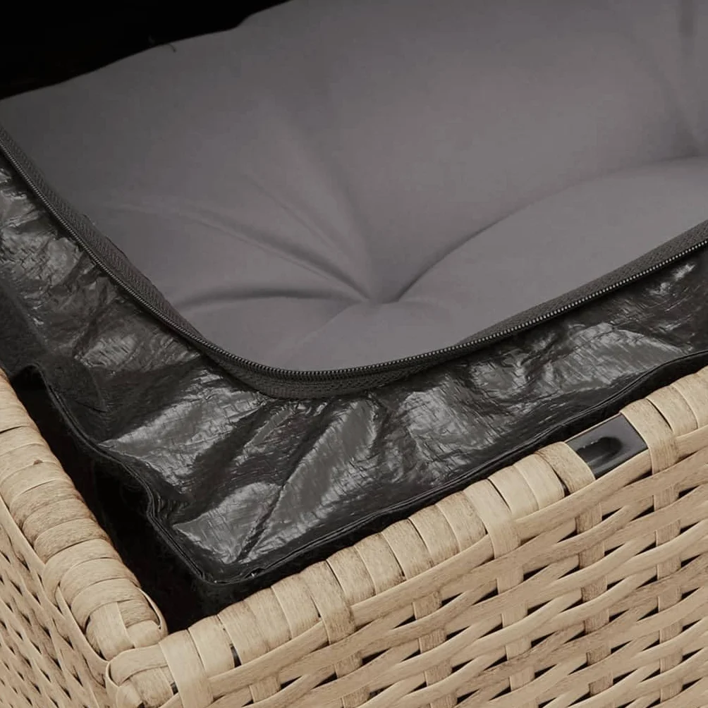vidaXL Sofa ogrodowa z poduszkami, 2-osobowa, beżowa, polirattan, kanapa ogrodowa, siedzisko ogrodowe, 2-osobowa sofa ogrodowa, kanapy ogrodowe