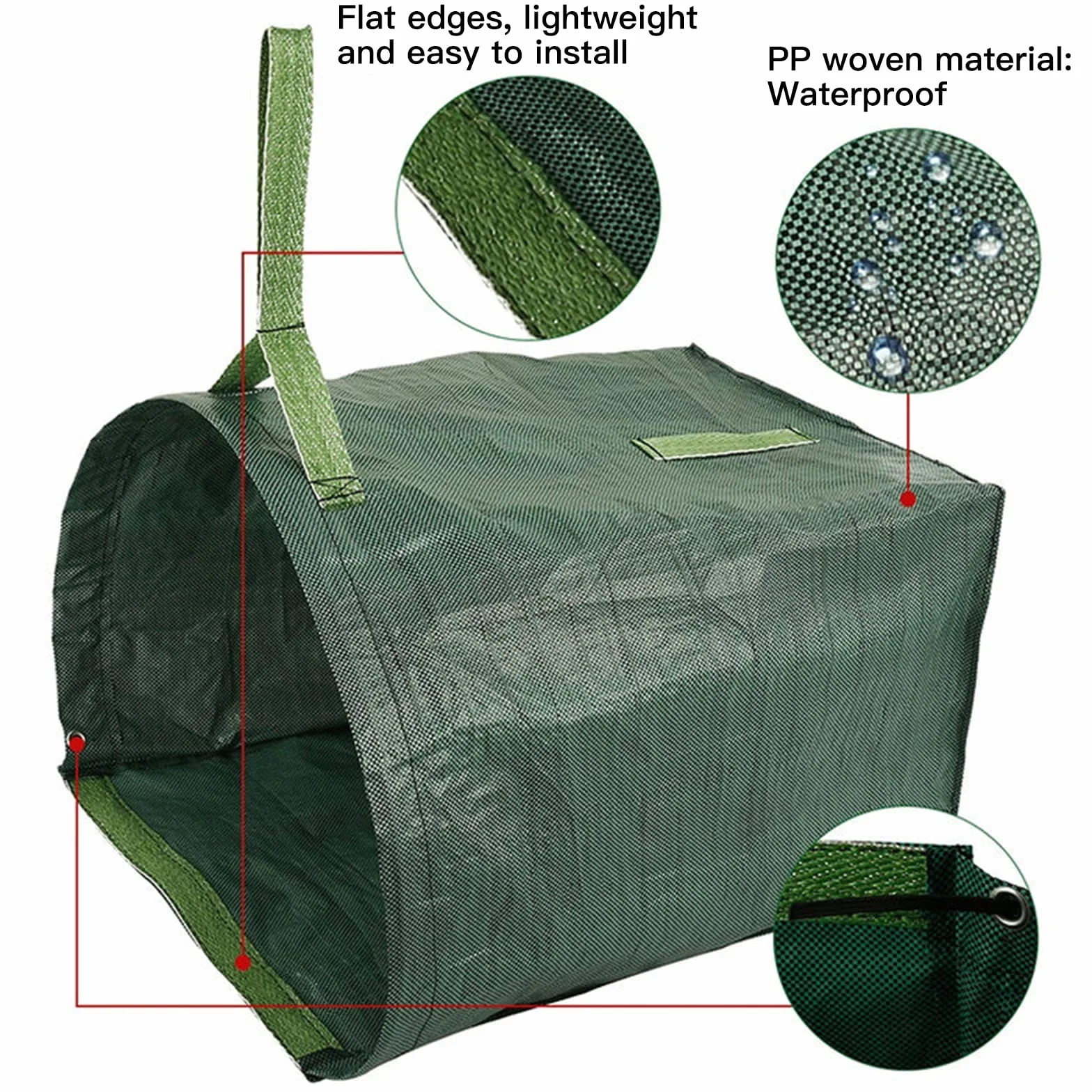 XVZ Worek na odpady ogrodowe z uchwytami, 2 x 200 l, 150 g/m², worki ogrodowe na odpady ogrodowe, worki na liście, liście, liście, liście, składane, stabilne worki na odpady ogrodowe