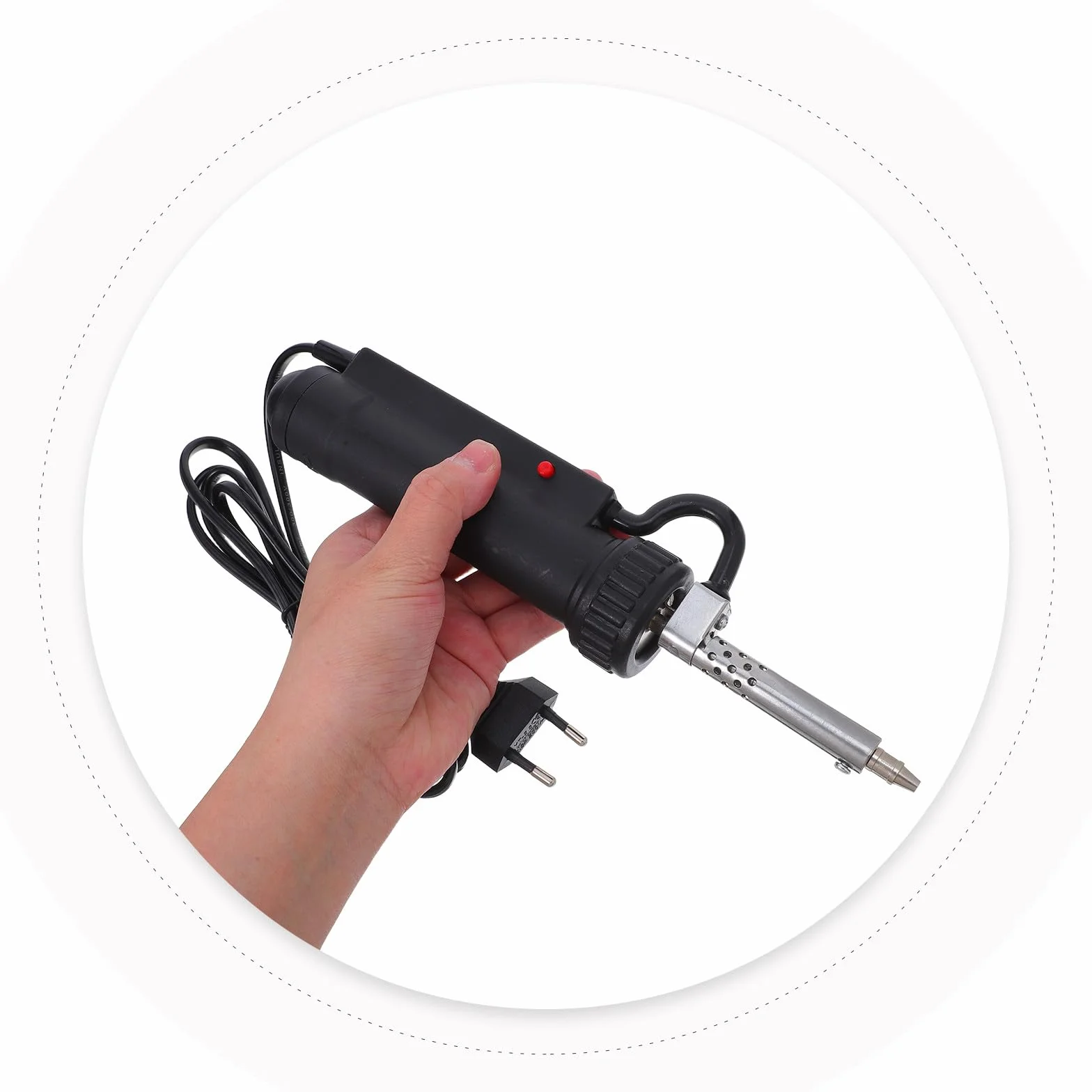 DOITOOL 1 zestaw automatycznej pompy do odsysania lutu, zestaw do odsysania lutu z silną pompą ssącą ze stali nierdzewnej, narzędzia do lutowania elektronicznego do naprawy płytek PCB, wtyczka EU