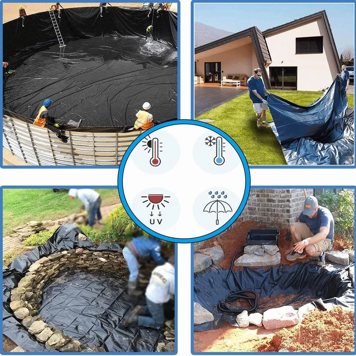 Membrana HDPE do stawu ogrodowego 5 x 6,0 m czarna wytrzymała nieprzepuszczalna