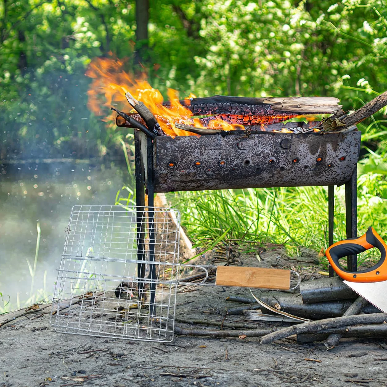 PRETYZOOM 2 sztuki ruszt do grillowania ze stali nierdzewnej do ryb, warzyw, steków