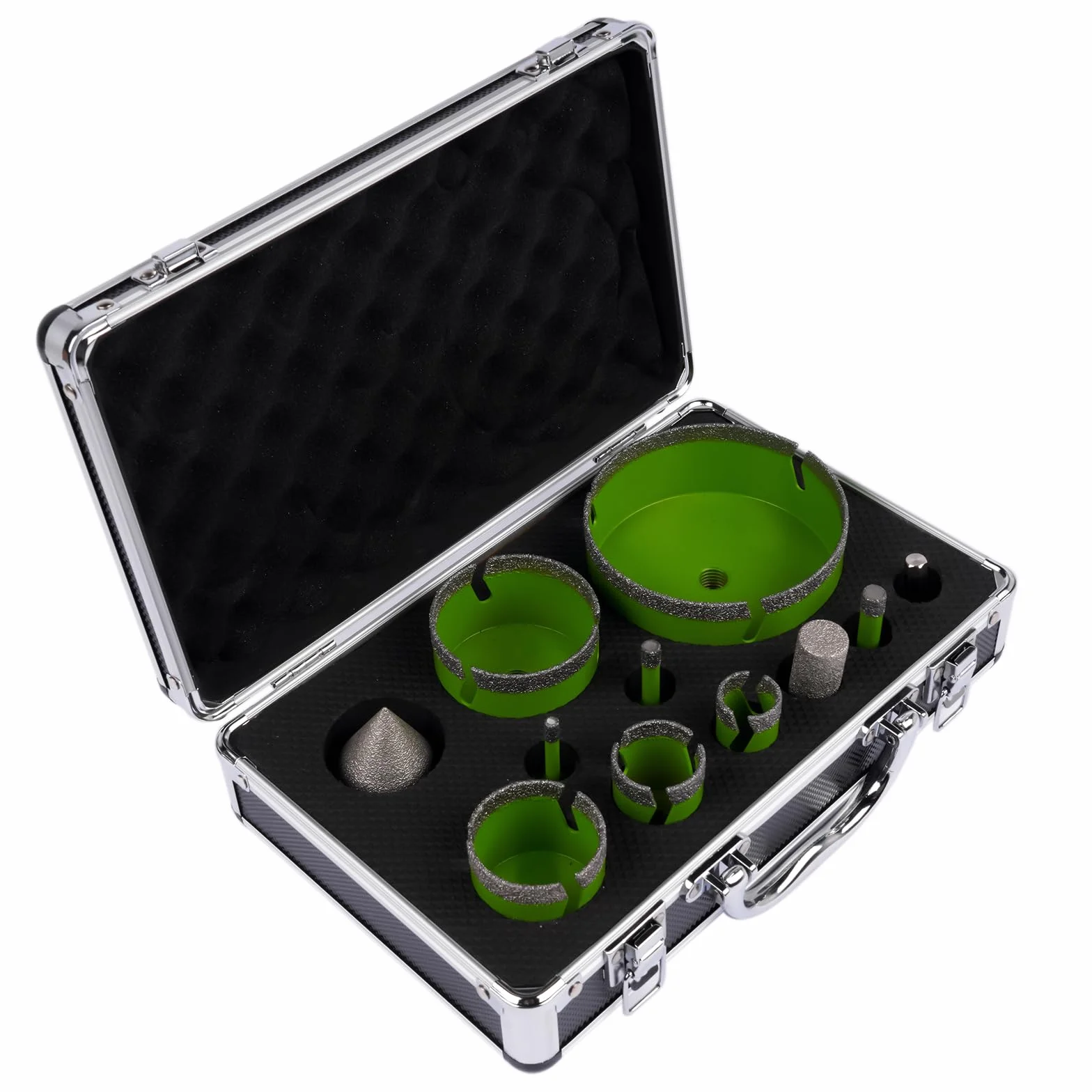 11 sztuk diamentowych wierteł do płytek, zestaw 6/8/10/25/35/50/68/110 mm, diamentowe otwornice z 20 mm i 50 mm, z adapterem GLOSSY AUTO PARTS