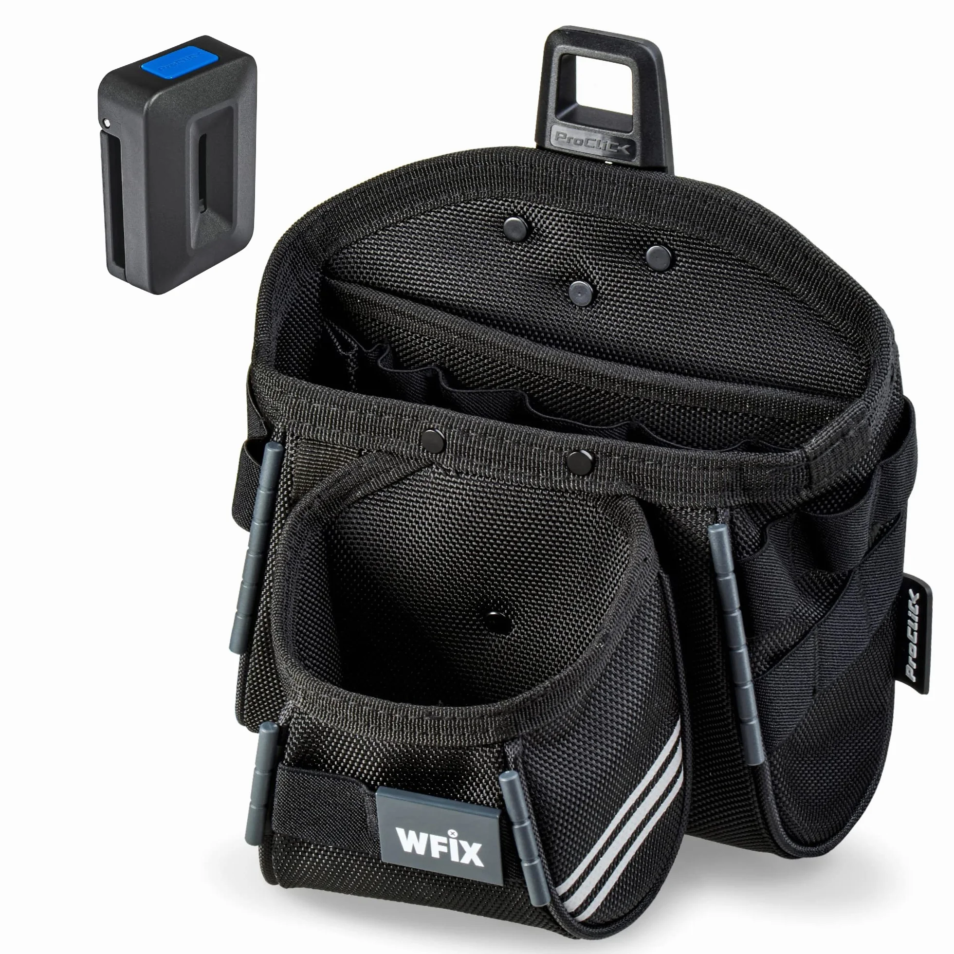 Bosch Sortimo ProClick Tool-Pouch L 36 w zestawie ProClick Holder - profesjonalna torba na narzędzia z wytrzymałej tkaniny syntetycznej - duża torba na pasek dla elektryków dla mężczyzn na plac budowy