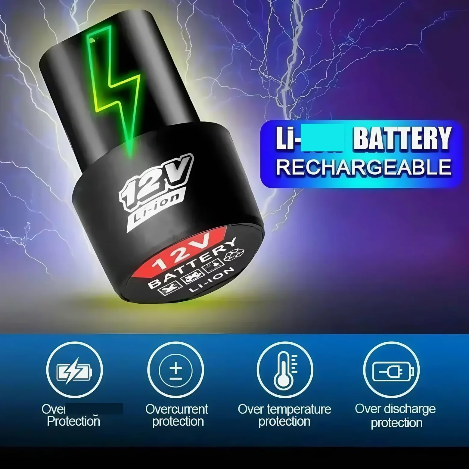 Akumulator litowo-jonowy 4000mAh typu B 12 V i ładowarka. Kompatybilny z wkrętarką elektryczną, wiertarką elektryczną, szlifierką kątową, elektronarzędziami(2pcs-4.0Ah-charger)