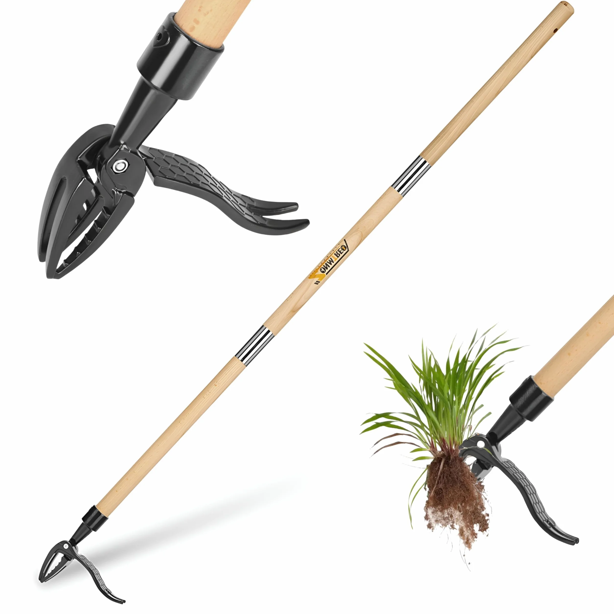 Stand Up Weed Puller Tool True Beech Wood Weeder for Garden 95 inch