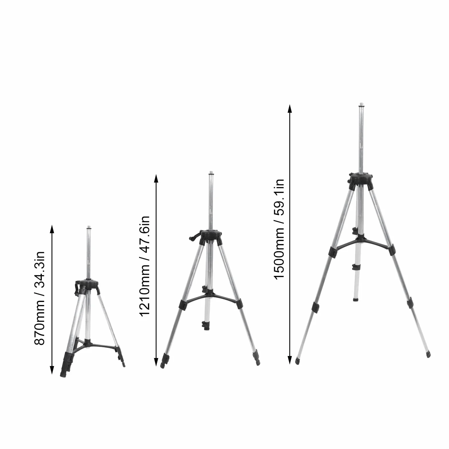 Statyw z poziomicą laserową, Aluminiowy Statyw Laserowy o Wysokości 4,9 Stopy z poziomicą, Składane Nogi, Antypoślizgowe Nóżki, Pokrowiec, Samopoziomujący Poziomy Stojak Pomiarowy