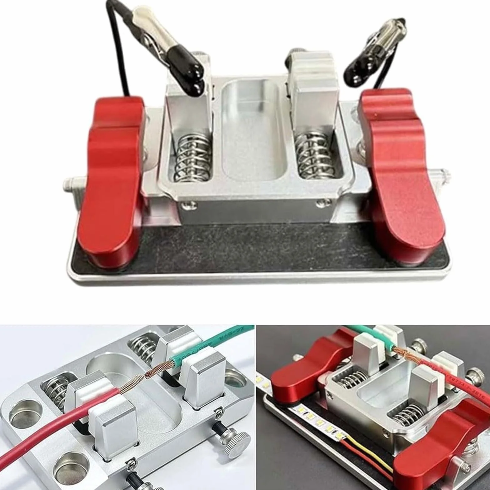 Stacja lutownicza z zaciskami ceramicznymi, zaciski do stołu spawalniczego, narzędzie do lutowania aluminiowego, do naprawy elektroniki PCB, drutu i taśm LED