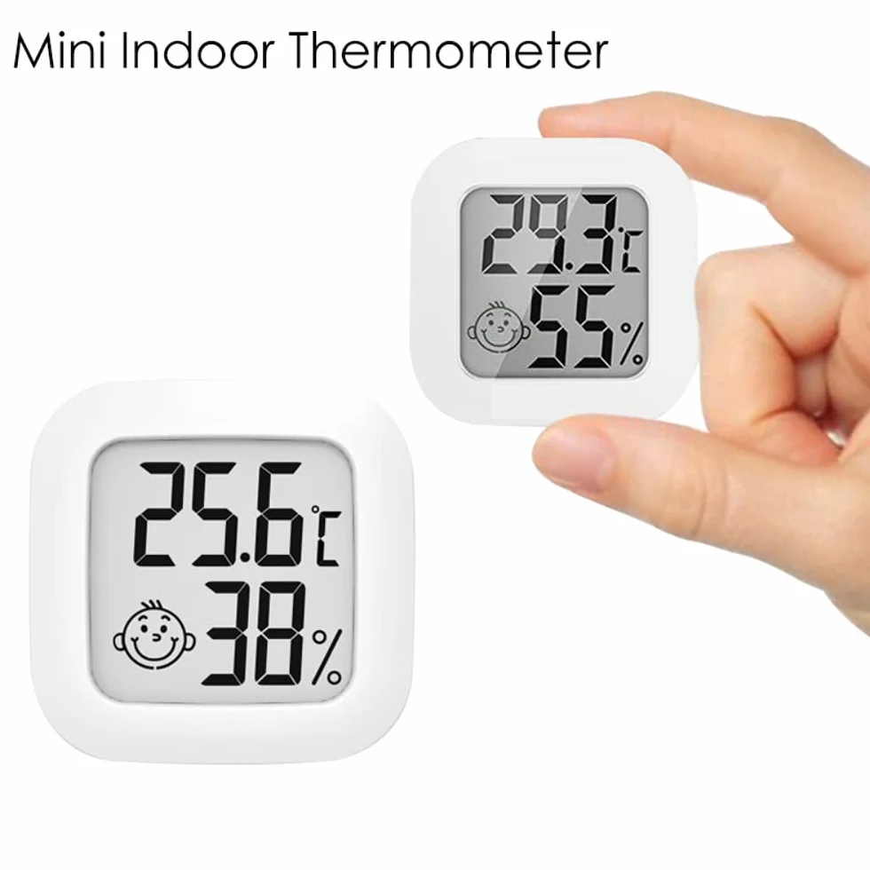 DollaTek Cyfrowy termometr higrometr mini u?miech twarz termometr temperatury i wilgotno?ci