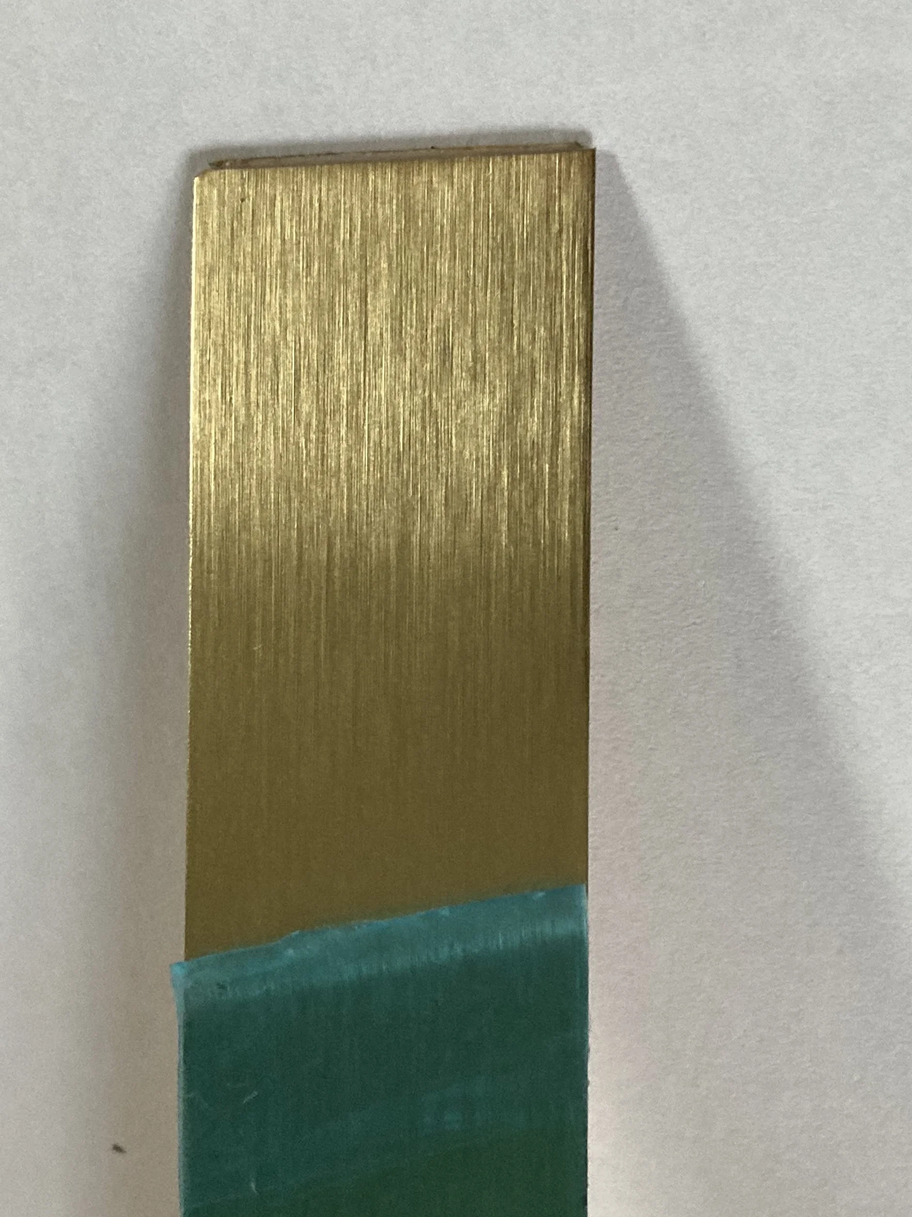 Mosiądz szczotkowany dł. x szer. x wys. 2000 x 150 x 0,5 mm samoprzylepna taśma blaszana cięta blacha, listwa ozdobna, listwa ozdobna, listwa płaska, listwa osłonowa, listwa przejściowa, listwa