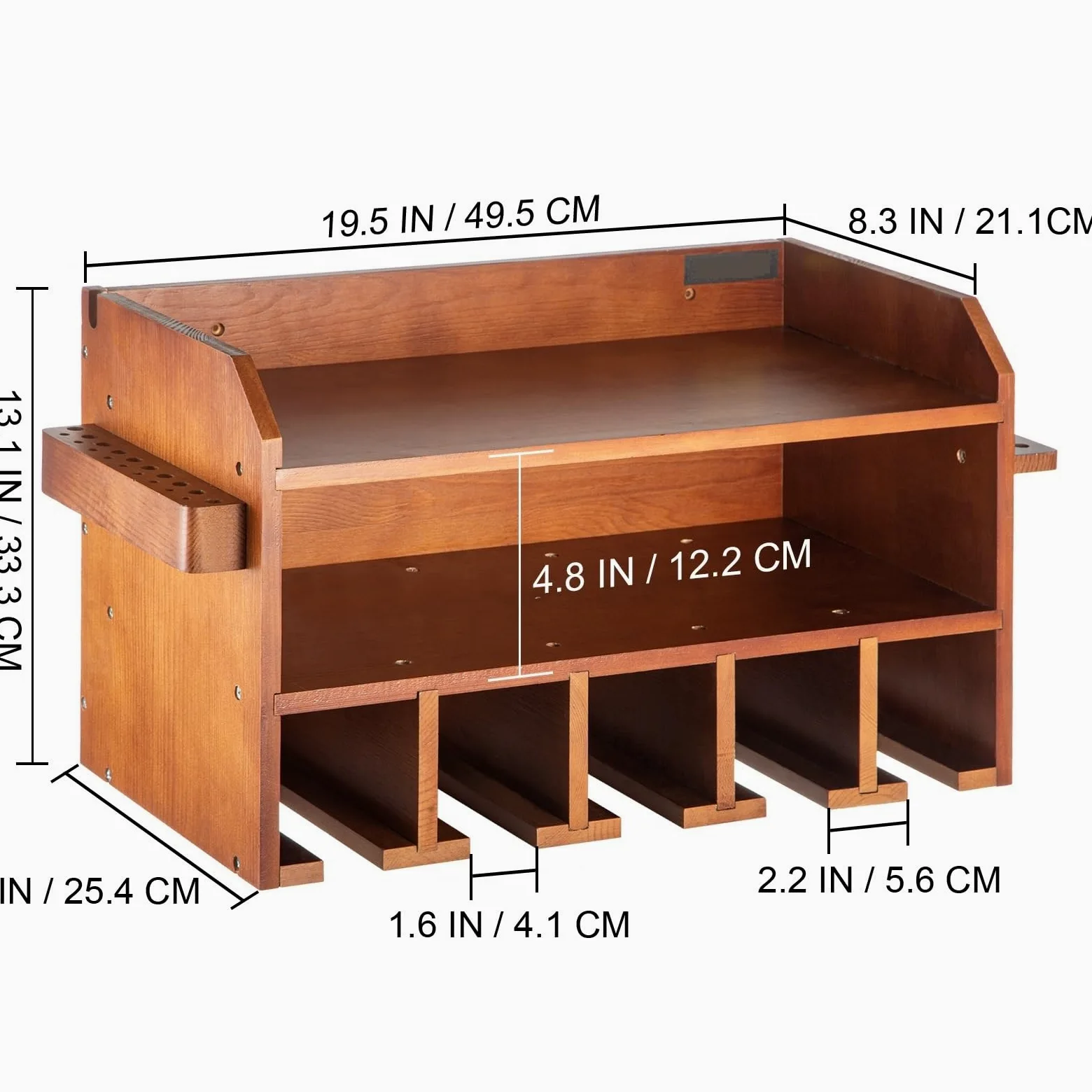 2/4-półka naścienna organizery narzędzi sprzętowych szafka 5/10 gniazd wiertarka udarowa stacja ładująca garaż uchwyt na elektronarzędzia(Brown 2-Shelf 5-Slot)