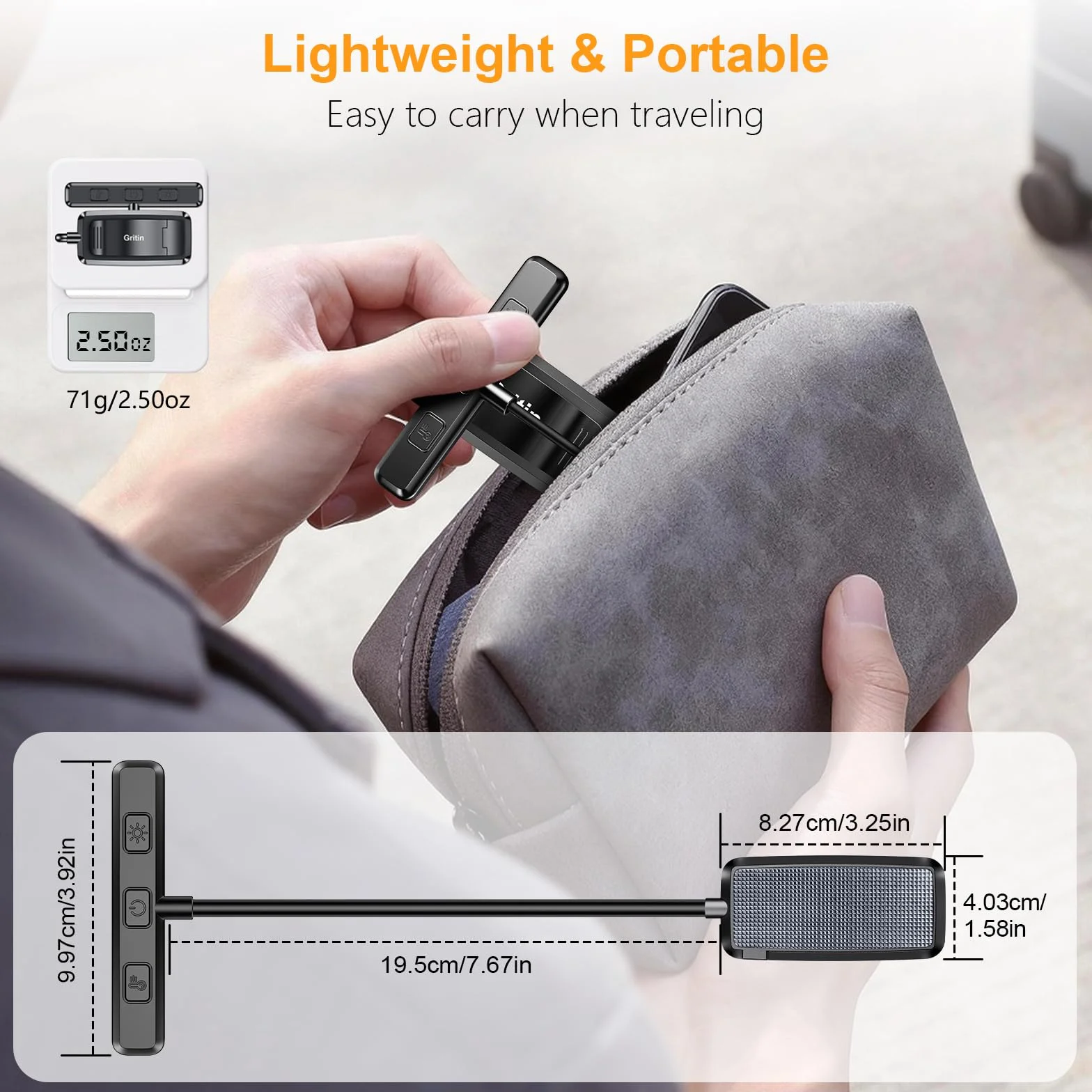 Gritin Lampka do Czytania 19 LED, Ładowana Przez USB, 3 Tryby Temperatury Barwowej, Długa żywotność baterii, Płynna Regulacja Jasności, Elastyczna Lampka Zaciskowa 360° do Czytania w Łóżku