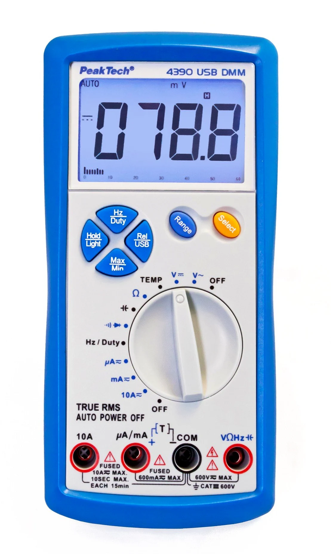 PeakTech P 4390 - Multimetr Cyfrowy ~ 6.000 zliczeń ~ 600V AC/DC ~ 10A AC/DC - z USB