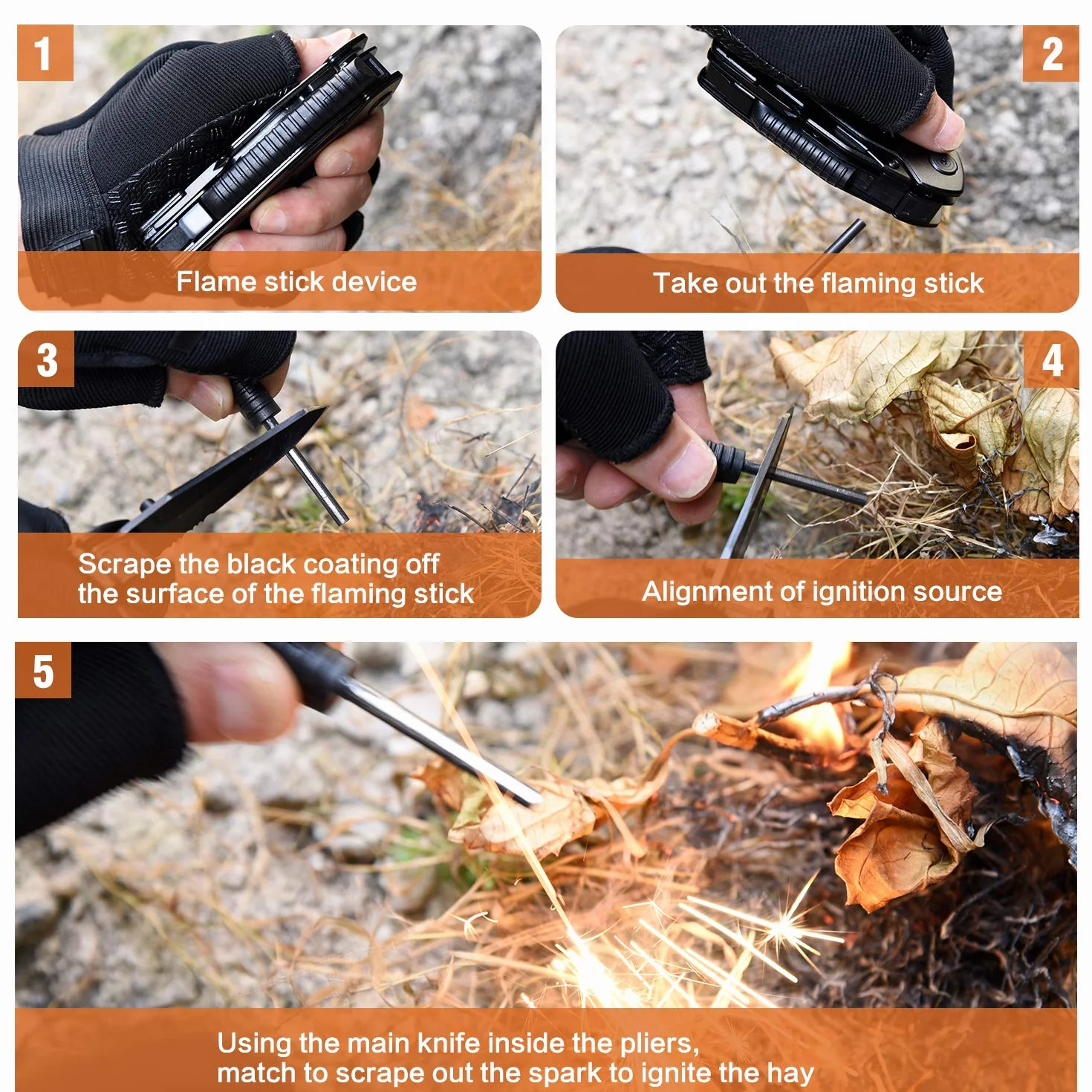 Narzędzie wielofunkcyjne 15 w 1, Fire Starter, whistle, nożyce, Screwdriver, Lock, Christmas Birthday Gift for Men, DIY Handyman, Tata/Husband, Boyfriend, Him, Women