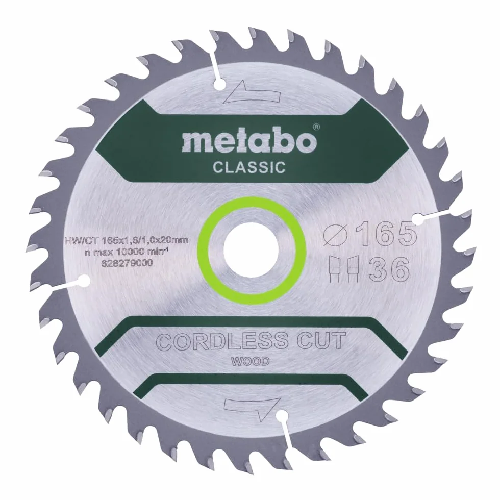 Metabo werke GmbH 628279000 CordlessCutClassic 165x20 36WZ 15°