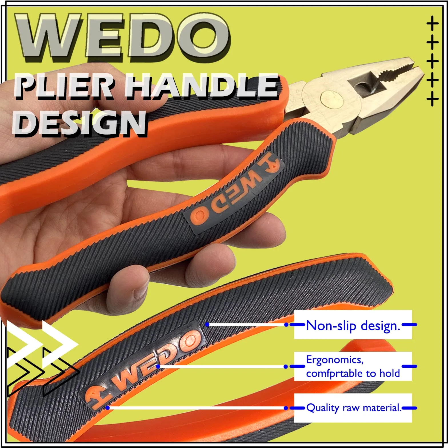 WEDO Nieiskrzące szczypce liniowe 17,8 cm, beziskrzące szczypce do cięcia bocznego, szczypce kombinowane, ściągacze drutu, zaciskarka, standard DIN, certyfikat BAM i FM, brąz aluminiowy