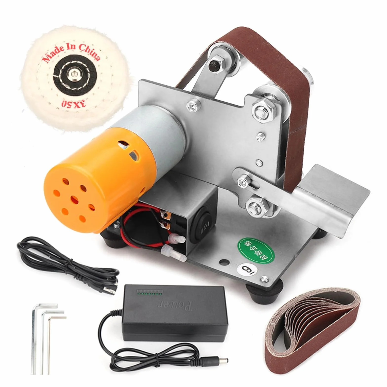 Polerka, szlifierka oscylacyjna, Wielofunkcyjna szlifierka Mini elektryczna szlifierka taśmowa DIY szlifierka do polerowania ostrzarka do krawędzi do szlifowania, polerowania(Style 1)