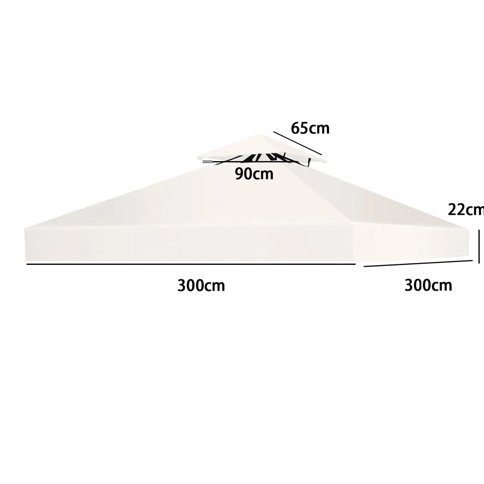Pawilon ogrodowy 3x3 m wodoszczelny składany podwójny dach 160 g/m²